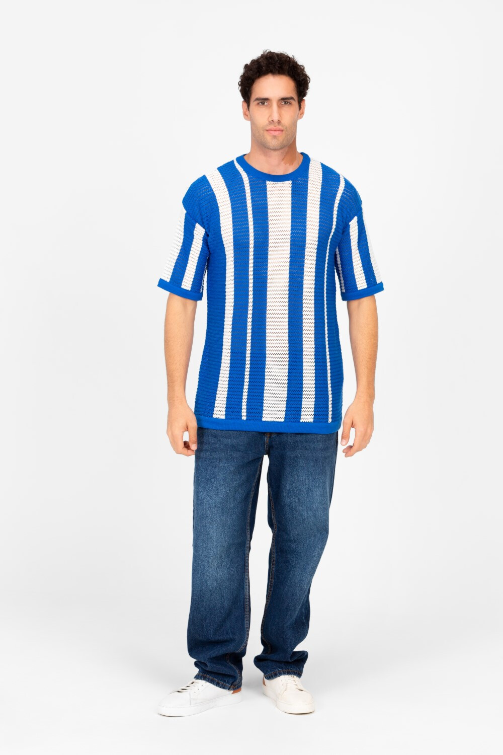 Men's Striped Round Neck Half Sleeve T-shirt