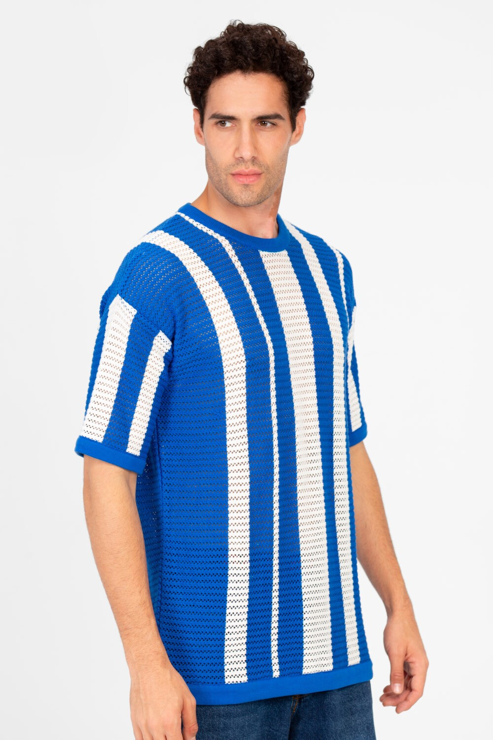 Men's Striped Round Neck Half Sleeve T-shirt