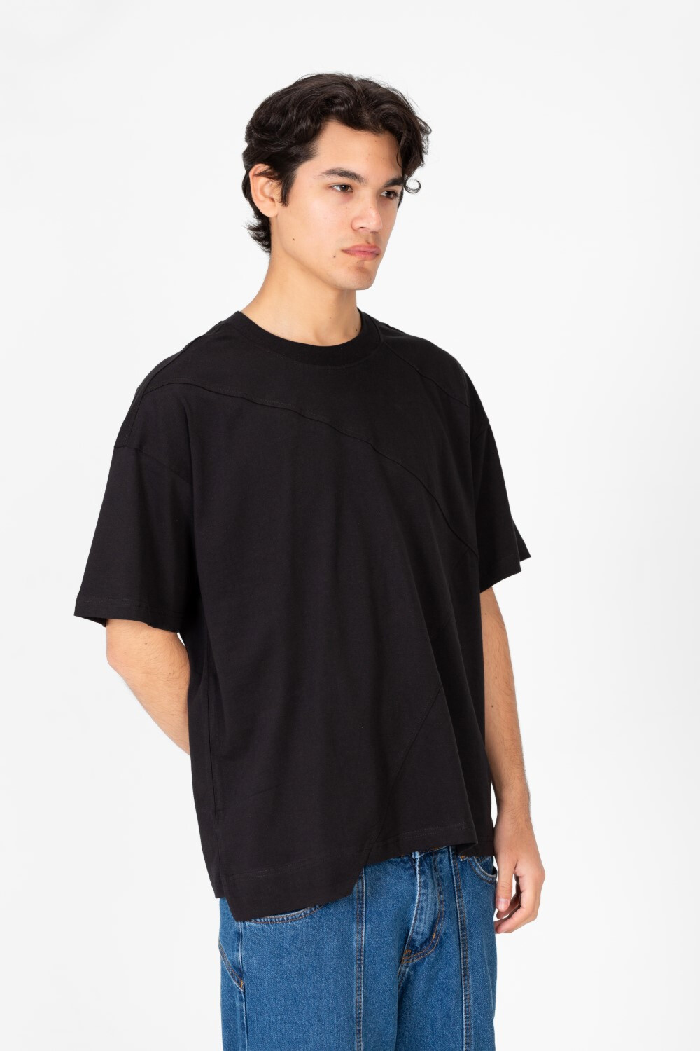 Men's Basic Round Neck Oversized Half Sleeve T-Shirt