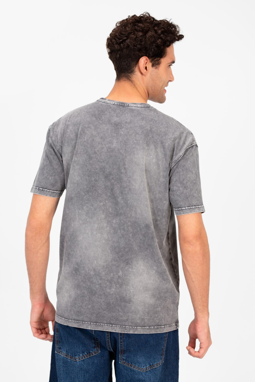 Men's Printed Half Sleeve Oversized Washed T-shirt