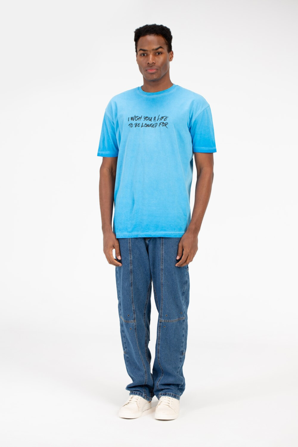 Men's Half Sleeve Oversized T-shirt With A Back Skull Print