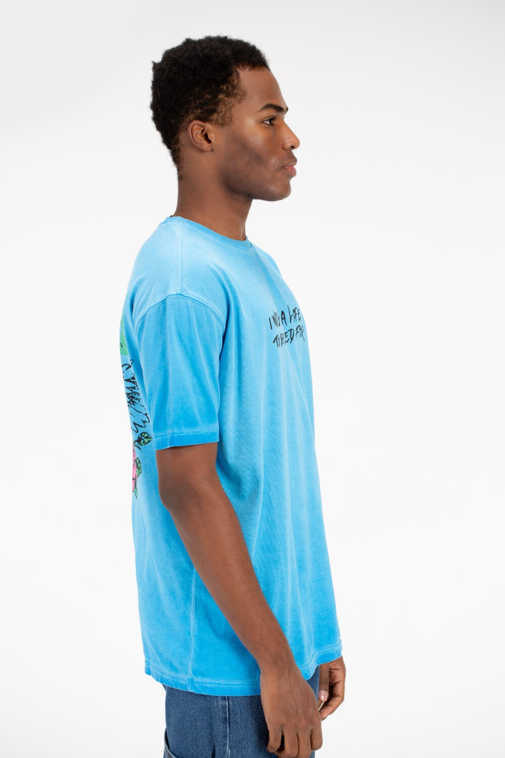 Men's Half Sleeve Oversized T-shirt With A Back Skull Print