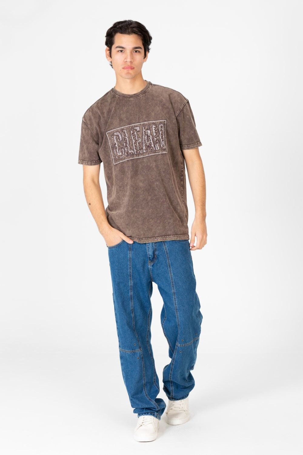 Men's Round Neck Half Sleeve Washed T-Shirt