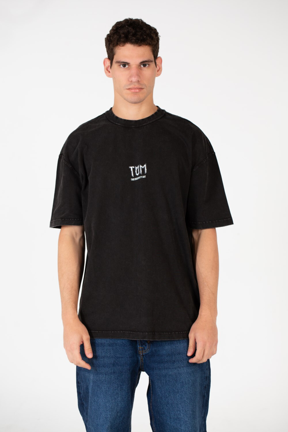 Men's Oversized Half Sleeve Washed T-Shirt