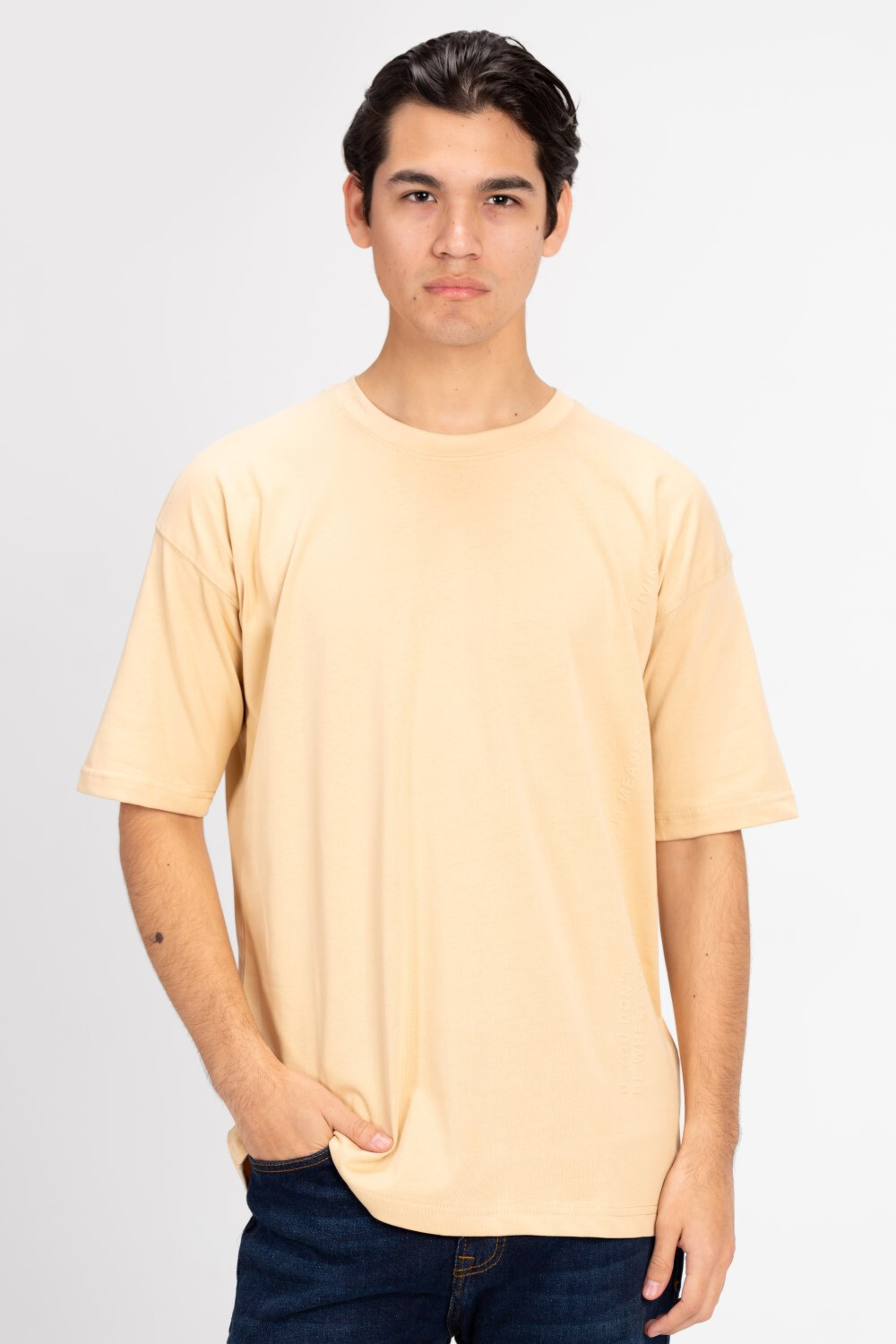 Men's Back Text Print Oversized T-shirt