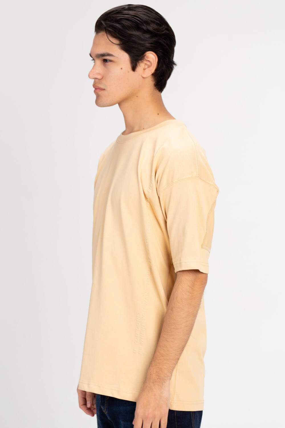 Men's Back Text Print Oversized T-shirt