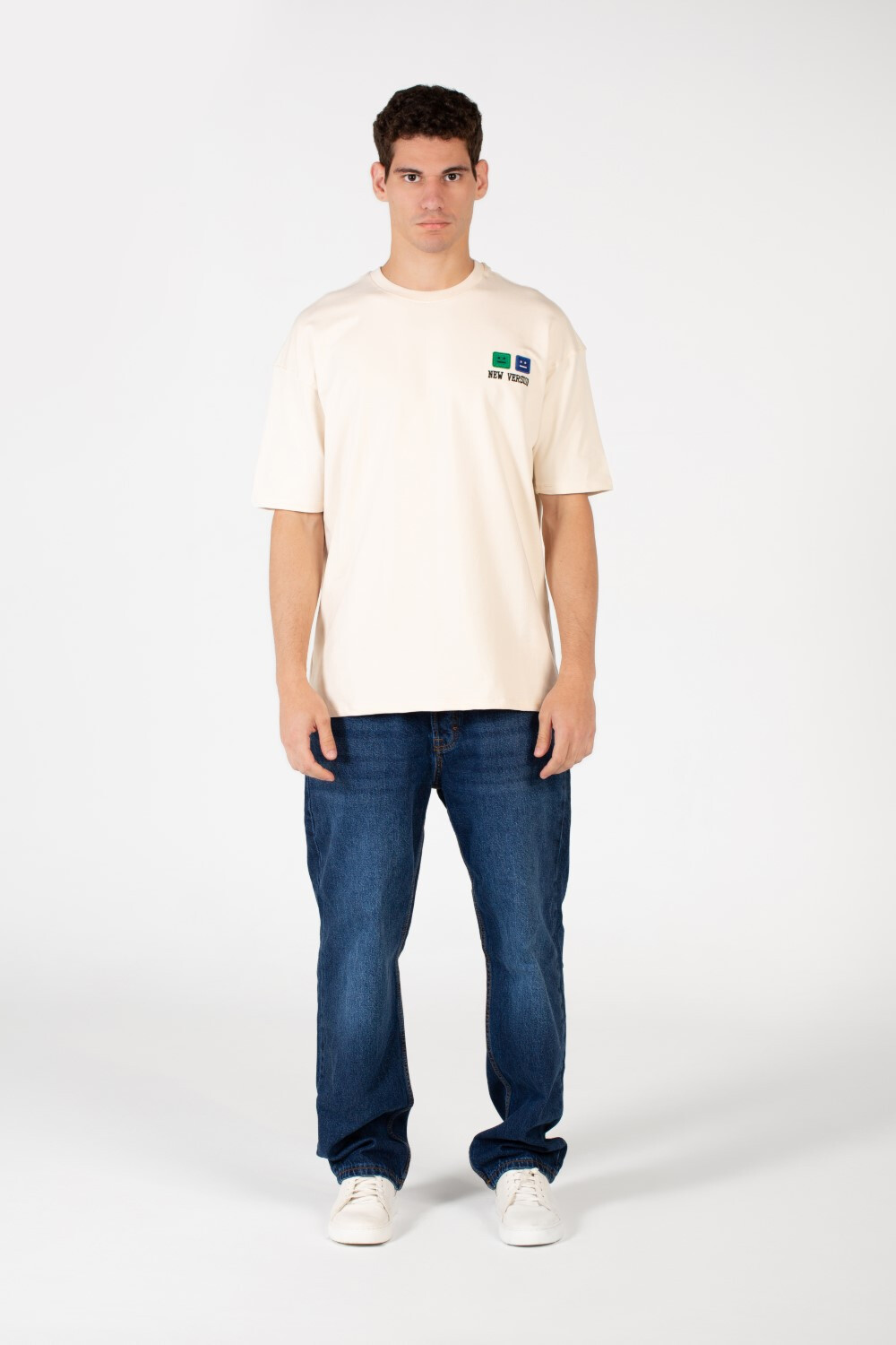 Men's Slim Fit Melton Printed Crew Neck T-Shirt