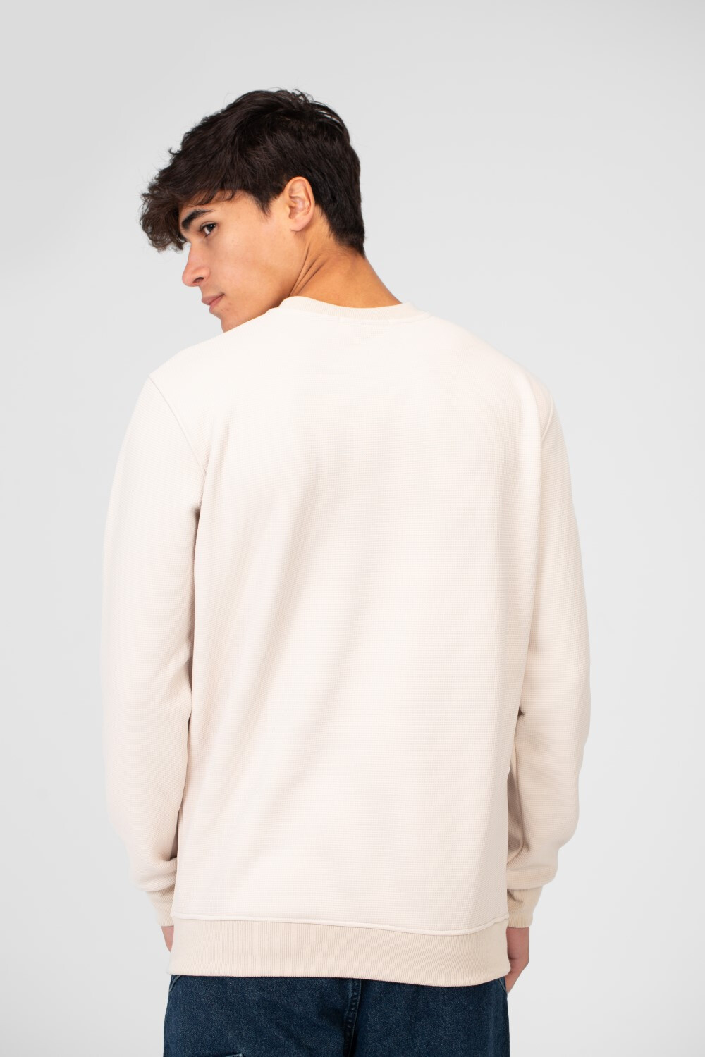 Men's Round Neck Sweatshirt With A Print On The Front