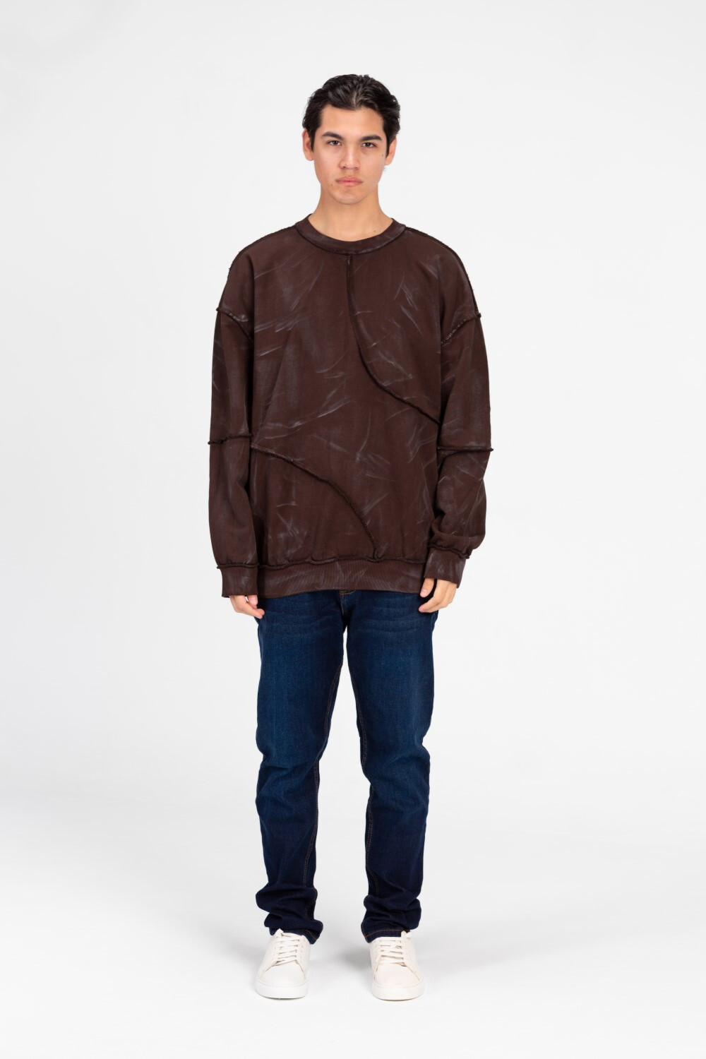 Men's Oversized Printed Crew Neck Sweatshirt