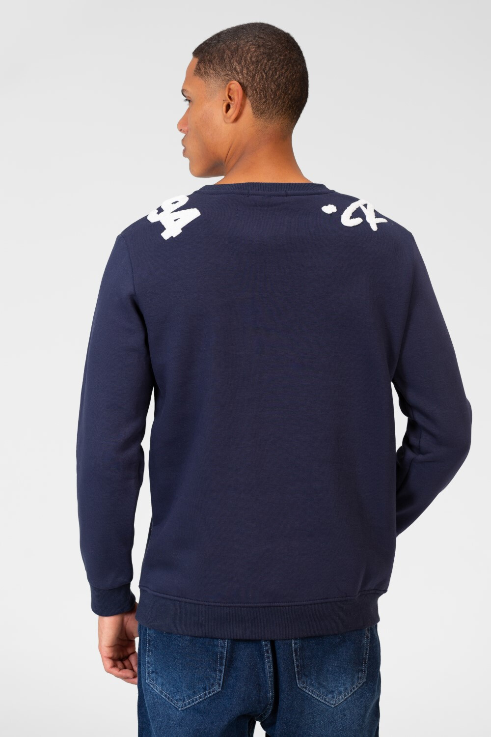 Men's Crew Neck Sweatshirt With Collar Print