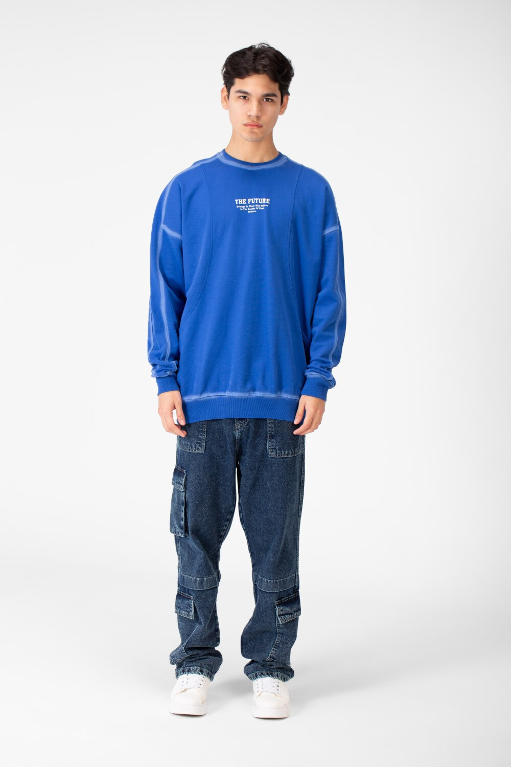 Men's Round Neck Oversize Sweatshirt In Modern Cut
