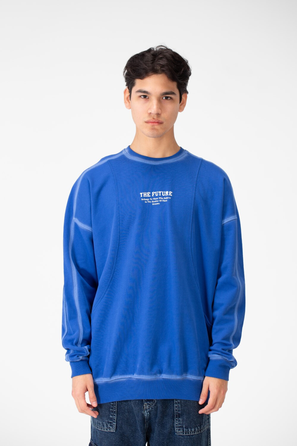 Men's Round Neck Oversize Sweatshirt In Modern Cut