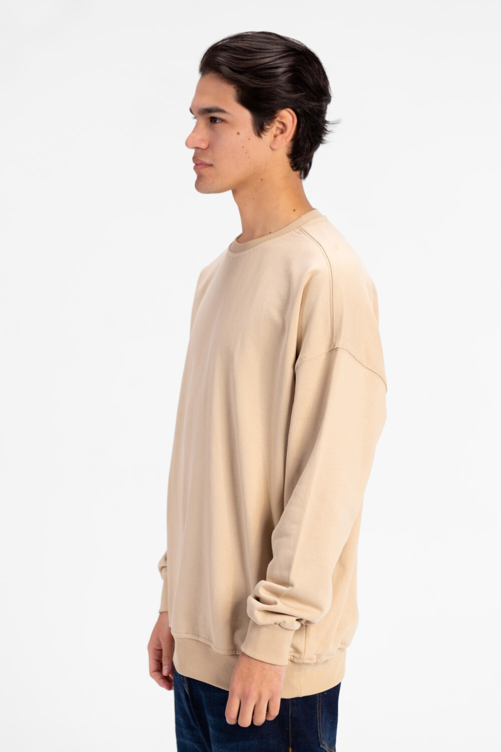 Men's Oversized Round Neck Back Text Print Sweatshirt