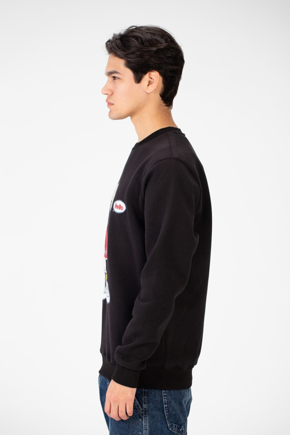 Men's Rounded Neck Sweatshirt With Front Print