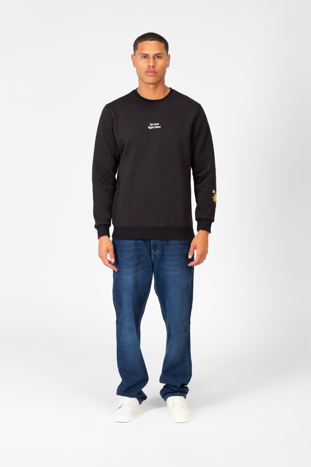 Men's Round Neck Sweatshirt With Text Print