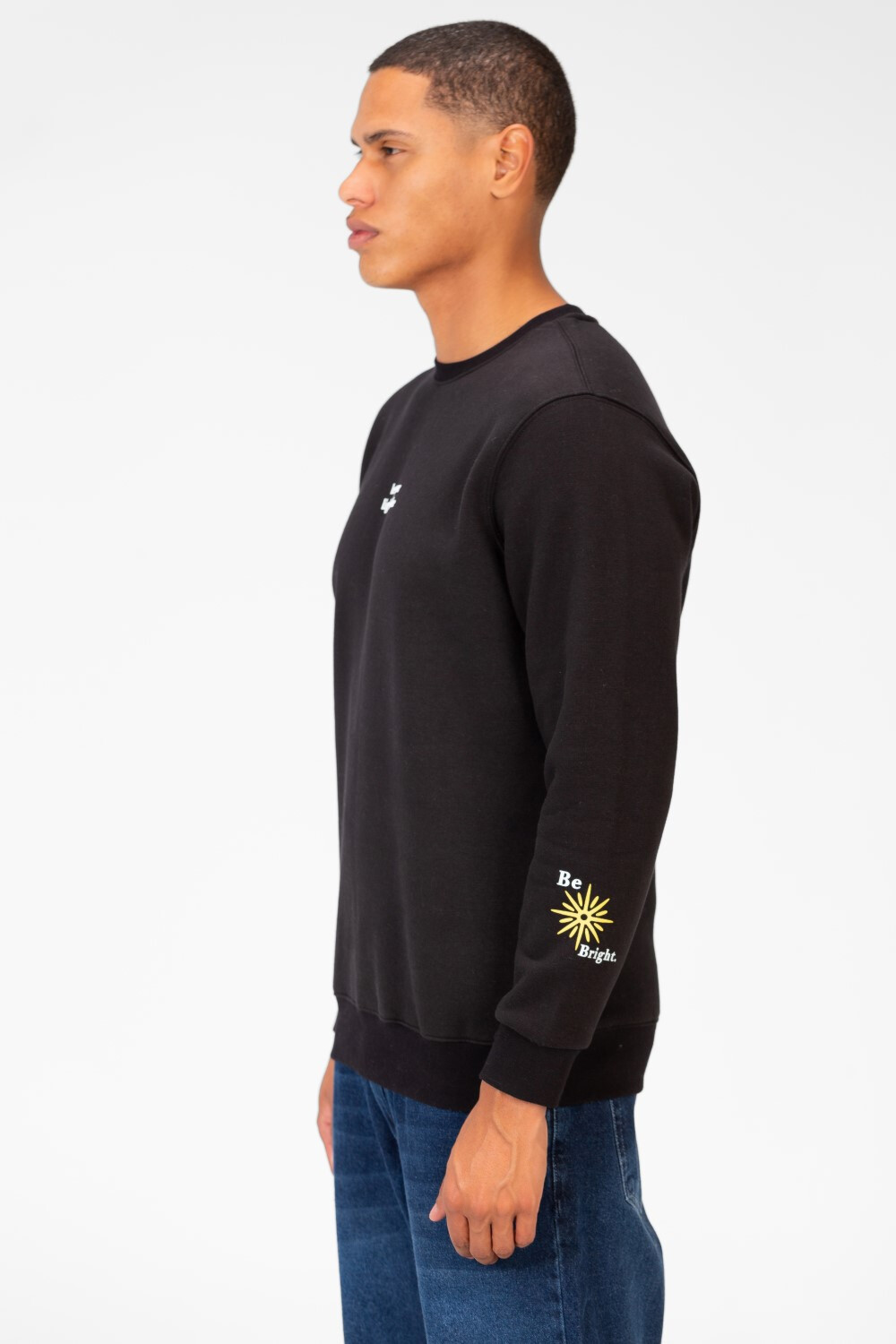 Men's Round Neck Sweatshirt With Text Print