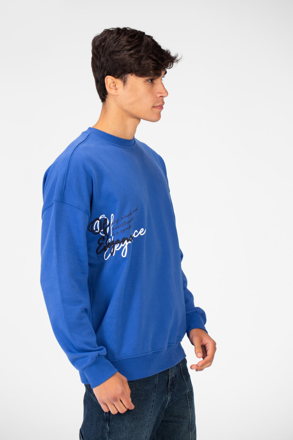 Men's Oversized Round Neck Printed Sweatshirt