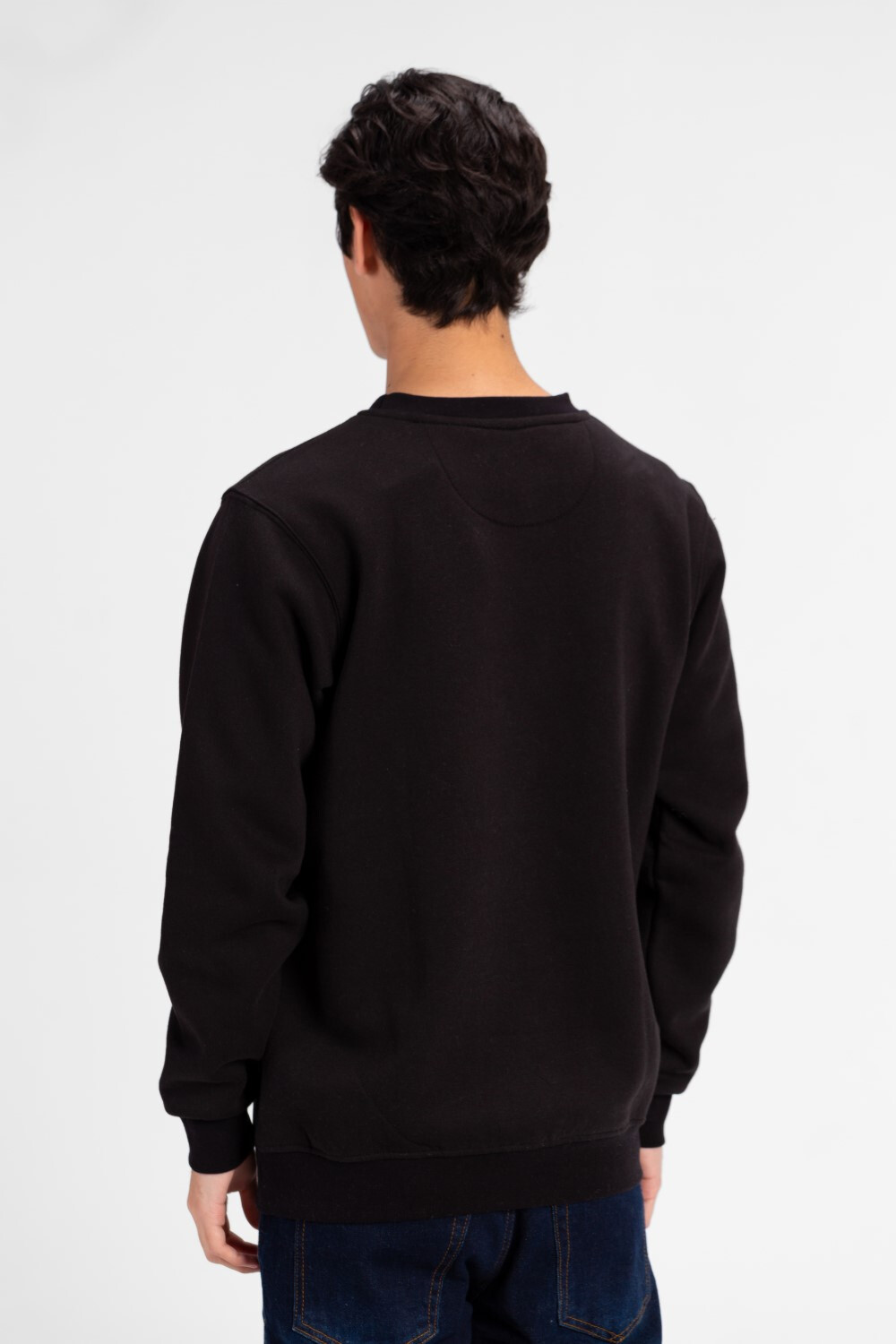 Men's Round Neck Front Text Print Sweatshirt