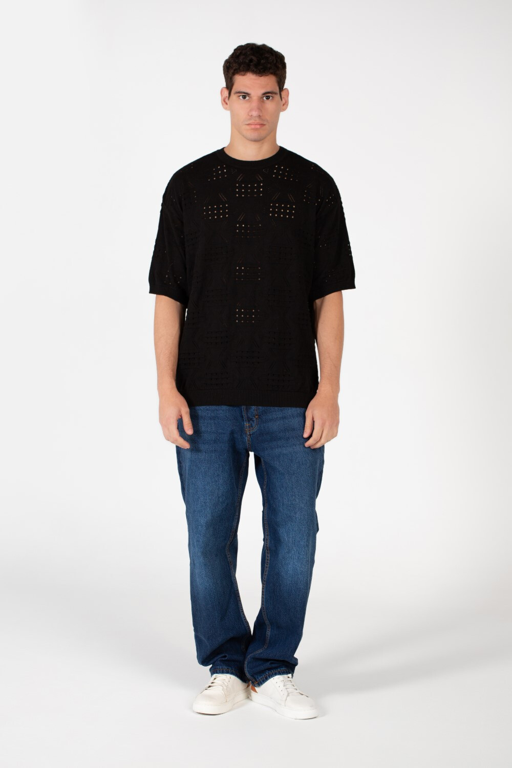 Men's Cotton Jakar Slim Fit Half Sleeve T-Shirt