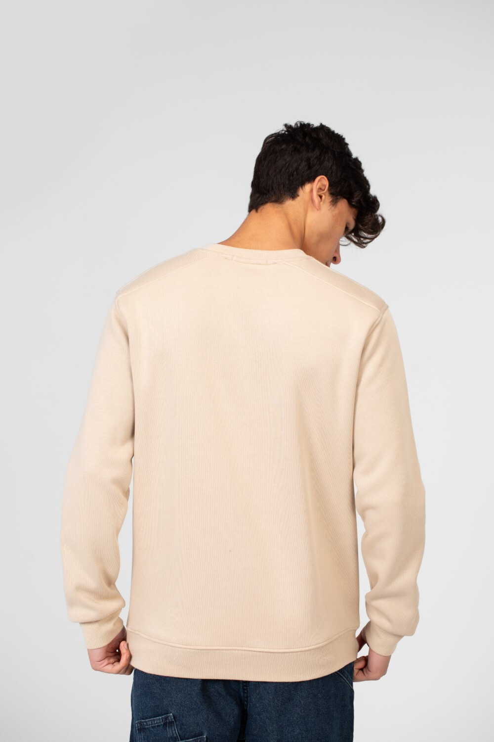 Men's Basic Sweatshirt With A Round Neck In Practical Material