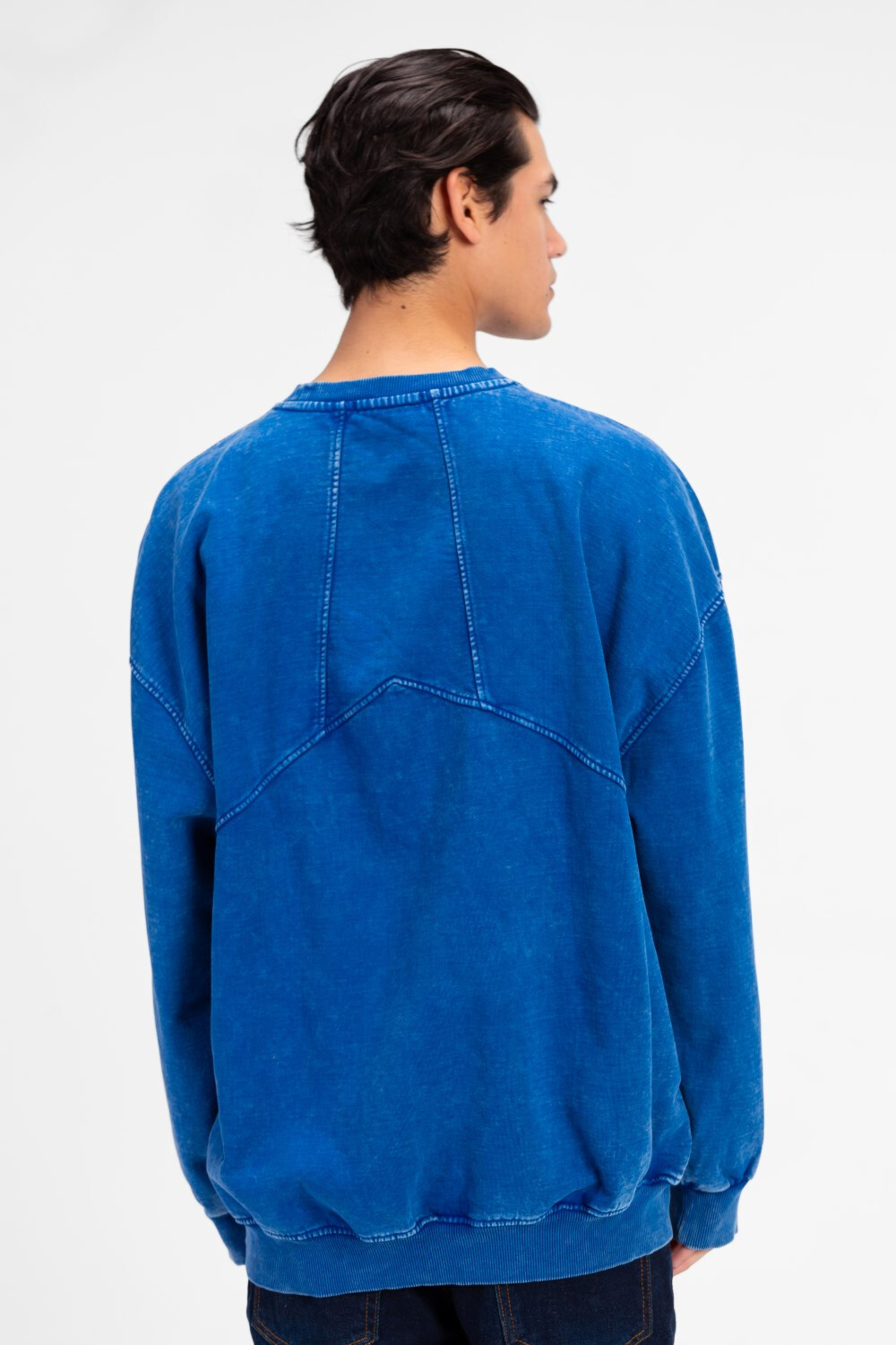 Men's Round Neck Oversized Washed Sweatshirt