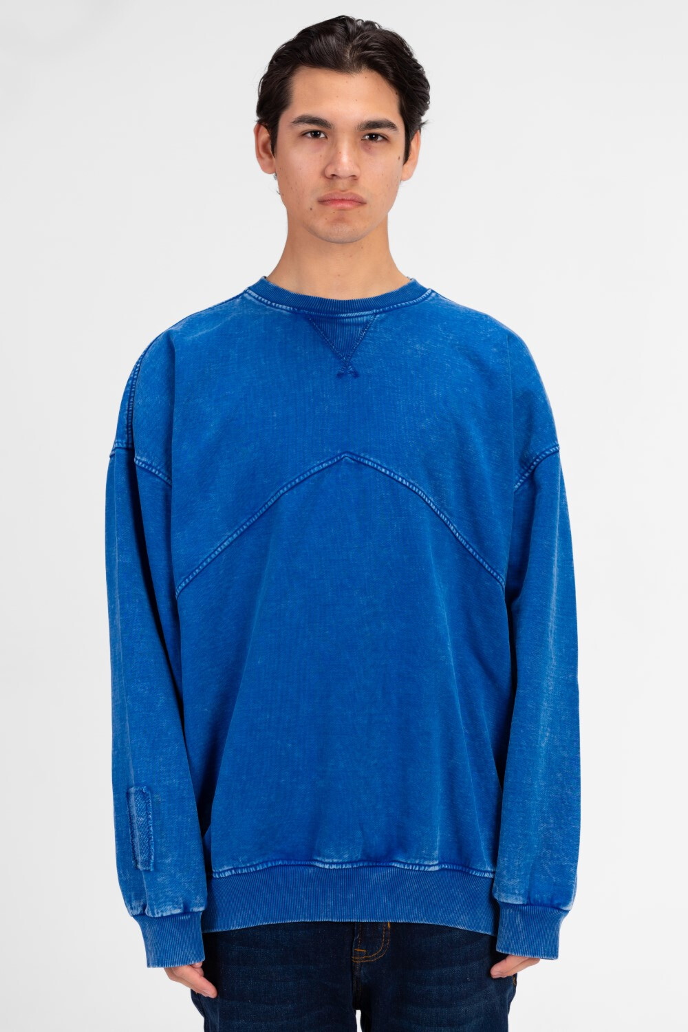 Men's Round Neck Oversized Washed Sweatshirt