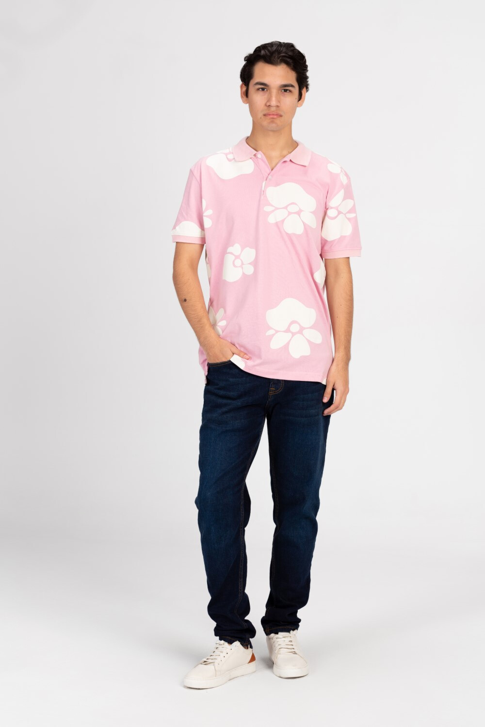 Men's Slim Fit Half Sleeve Printed Polo T-Shirt