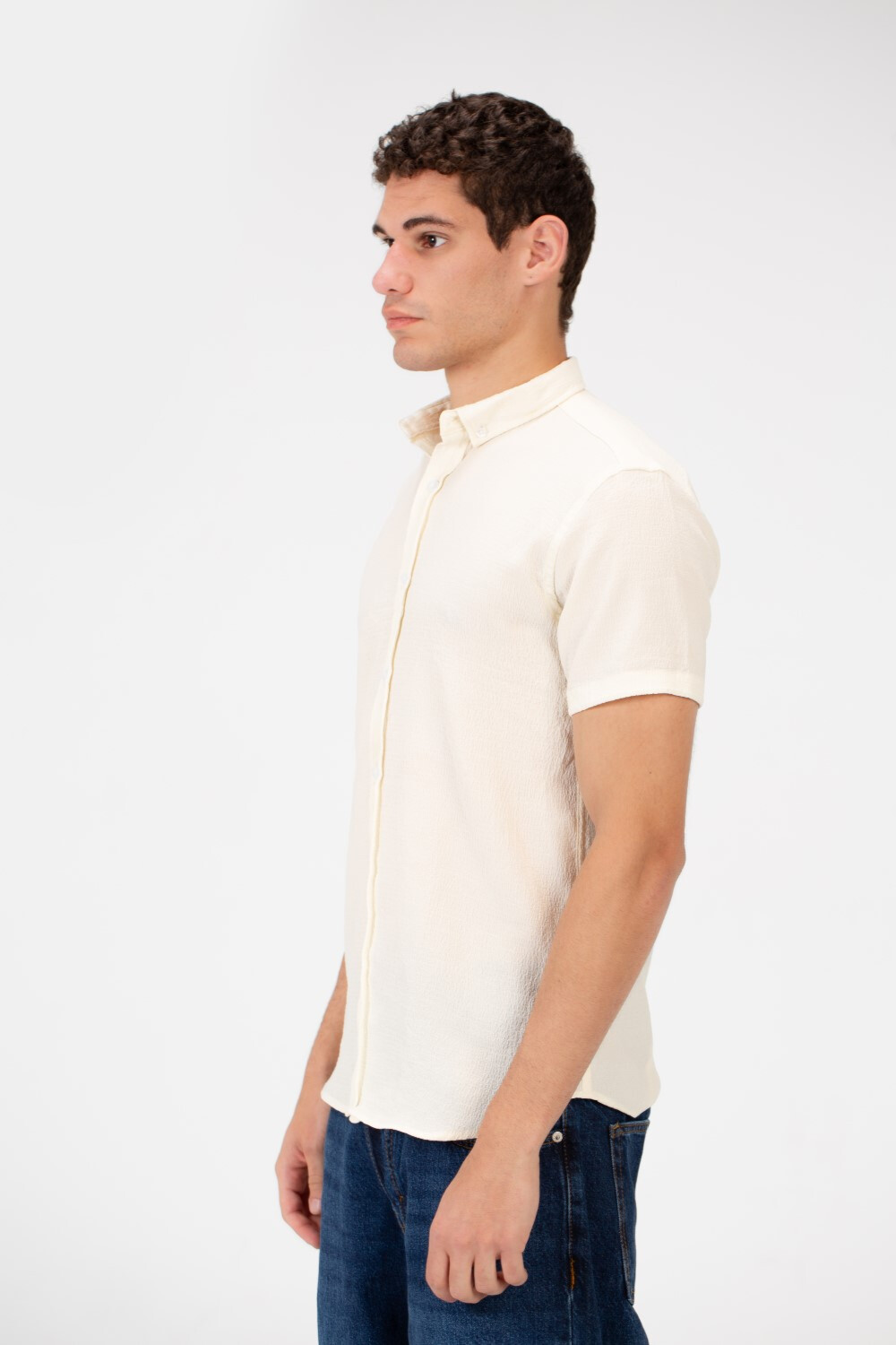 Men's Slim Fit Basic Half Sleeve Shirt