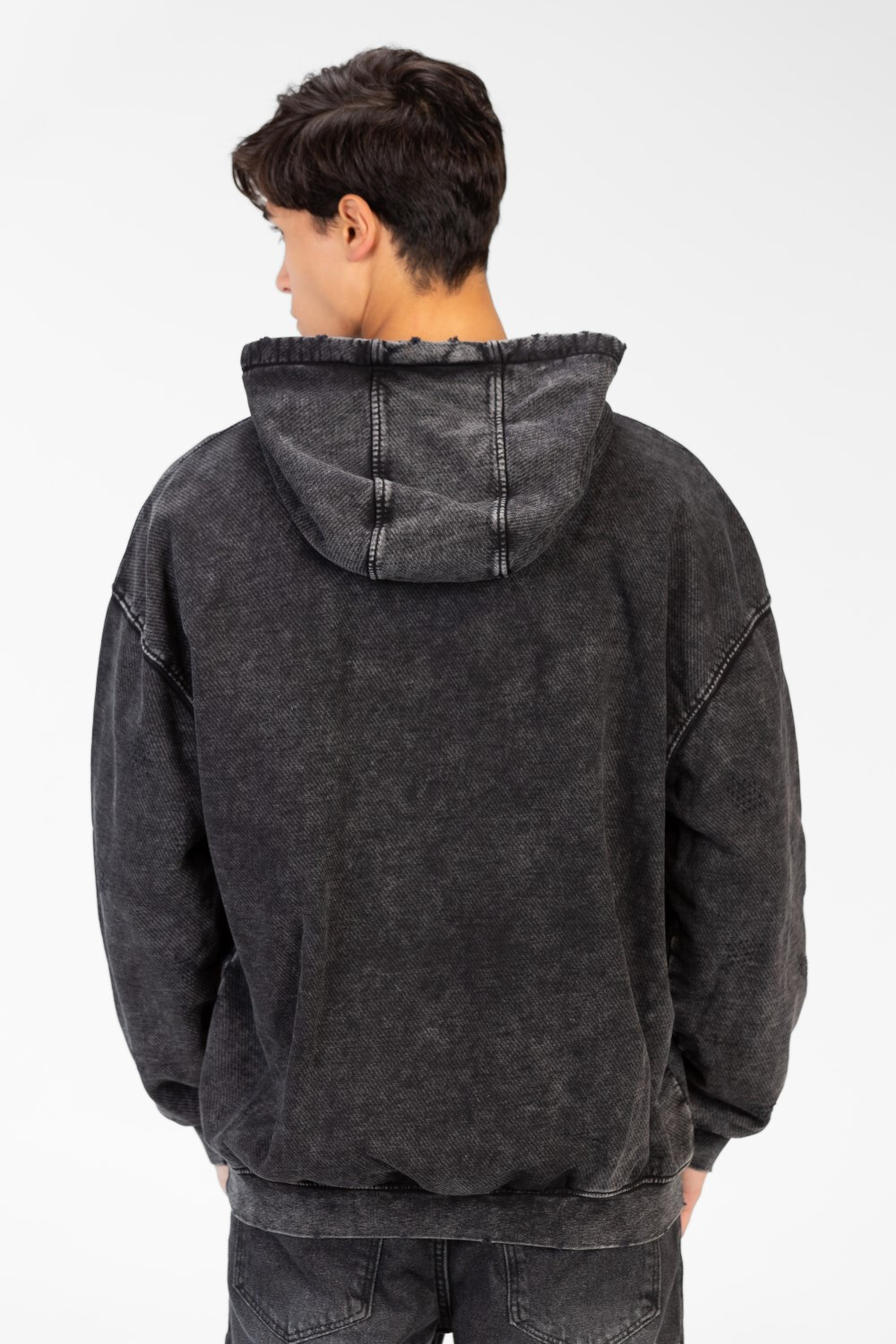 Men's Oversized Washed Hoodie Sweatshirt With Front Pocket