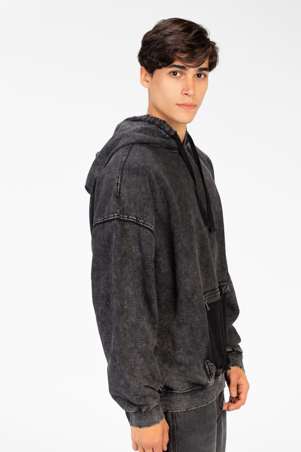 Men's Oversized Washed Hoodie Sweatshirt With Front Pocket