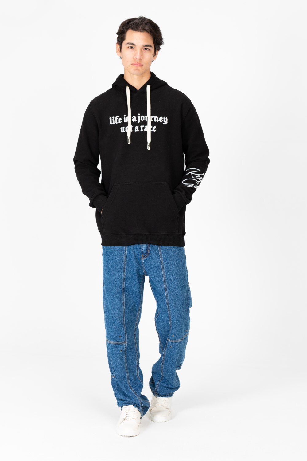 Men's Front Print Hoodie Sweatshirt With Kangaroo Pocket