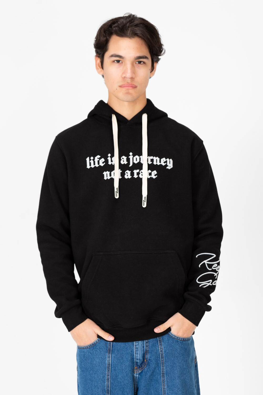Men's Front Print Hoodie Sweatshirt With Kangaroo Pocket