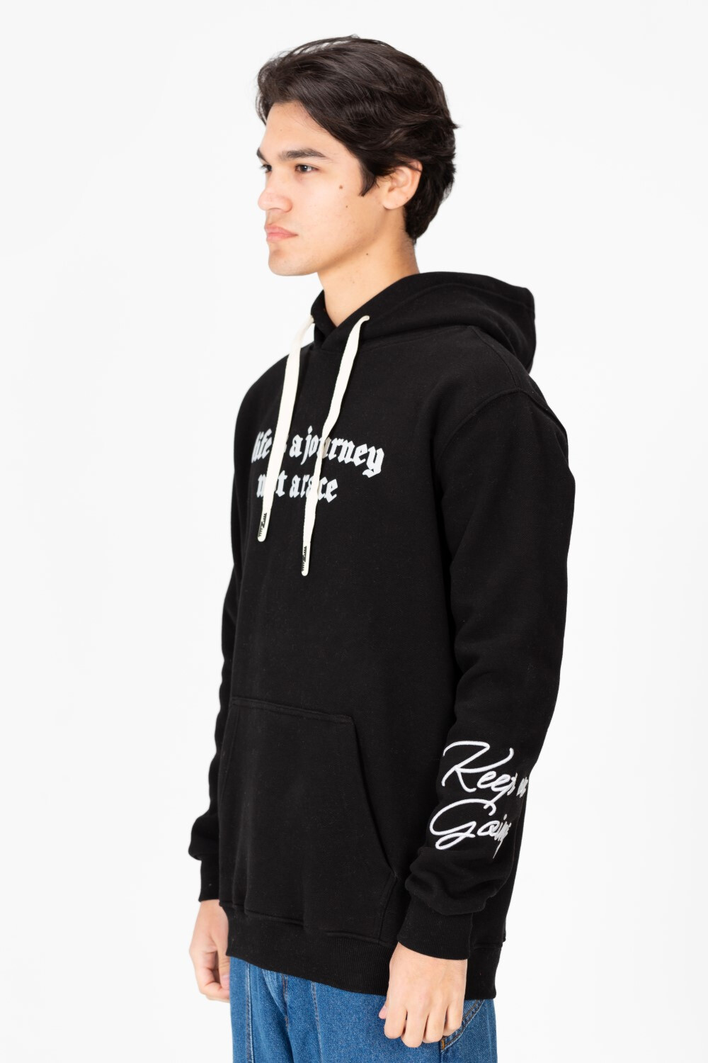 Men's Front Print Hoodie Sweatshirt With Kangaroo Pocket