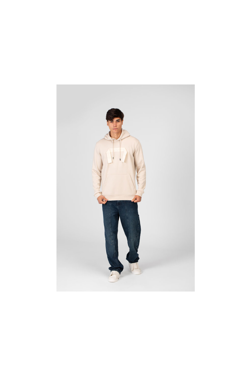 Men's Hoodie With Long Sleeves And A Unique Cut