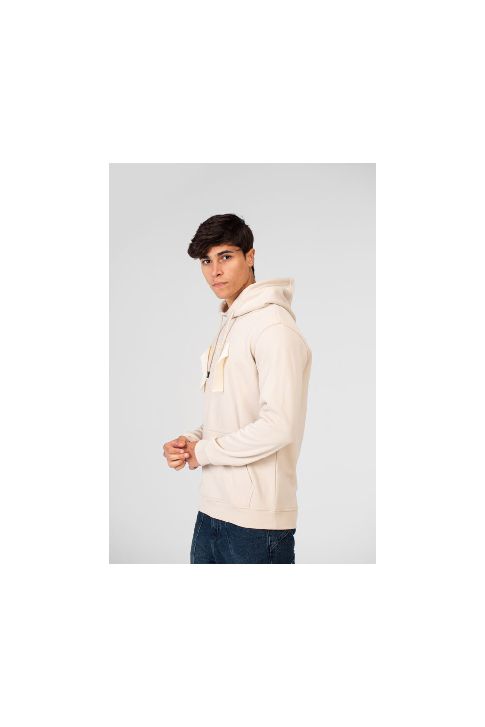 Men's Hoodie With Long Sleeves And A Unique Cut