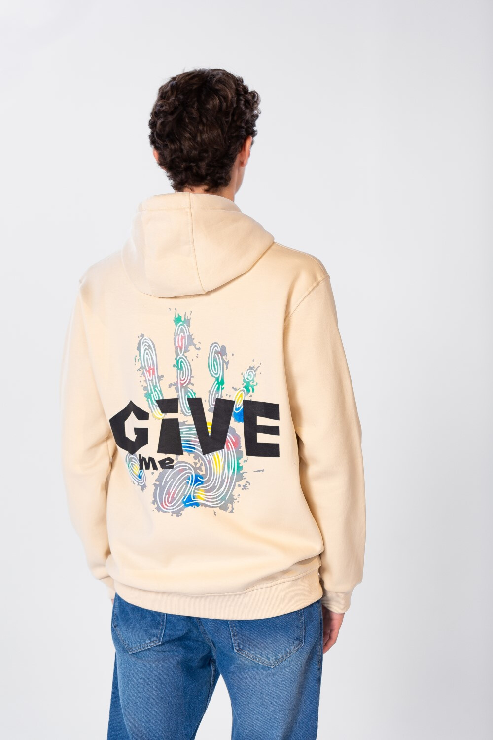 Men's Hoodie Sweatshirt With Print & Front Pocket