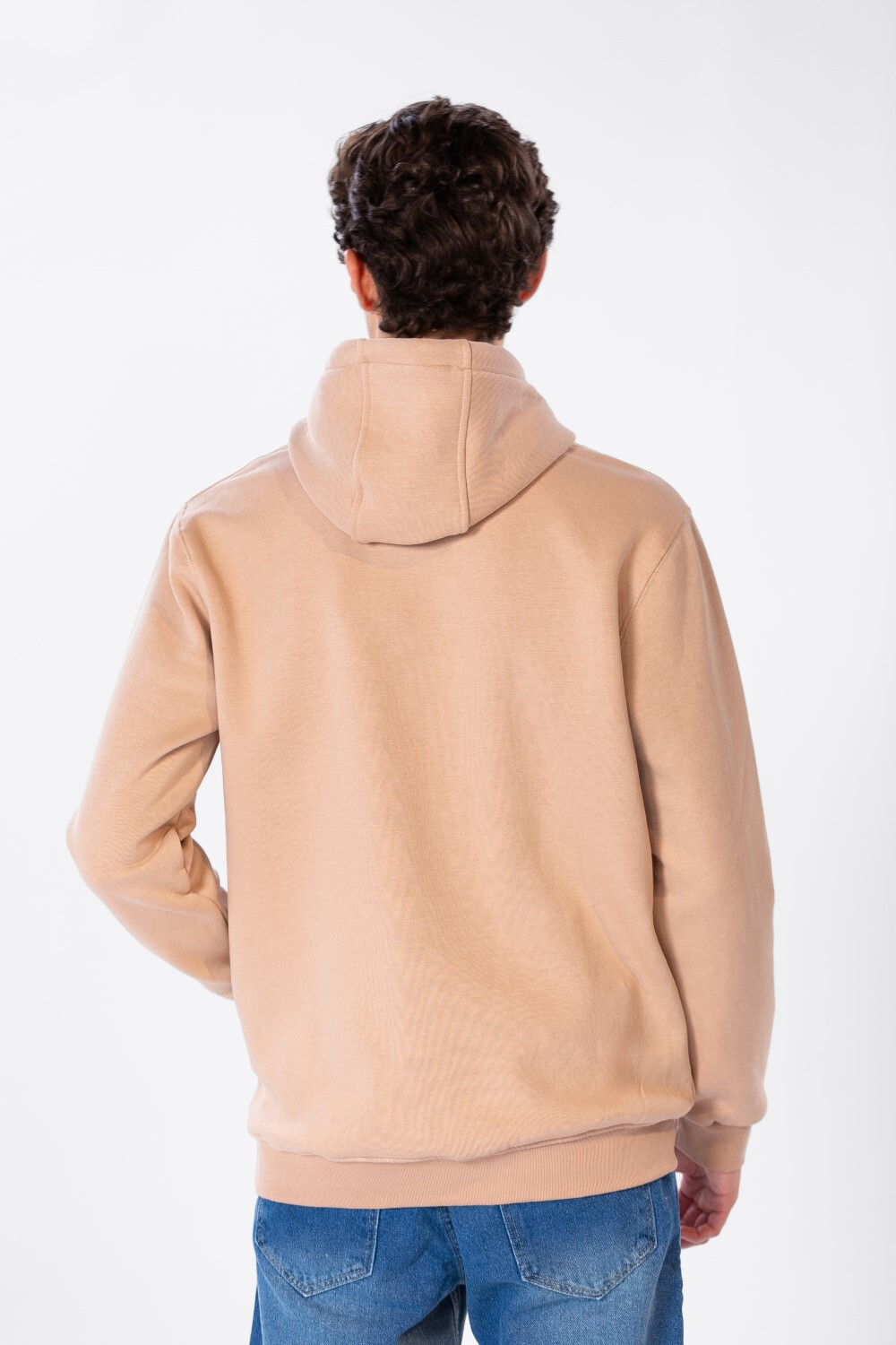 Men's Hoodie With Front Pocket And Text Print