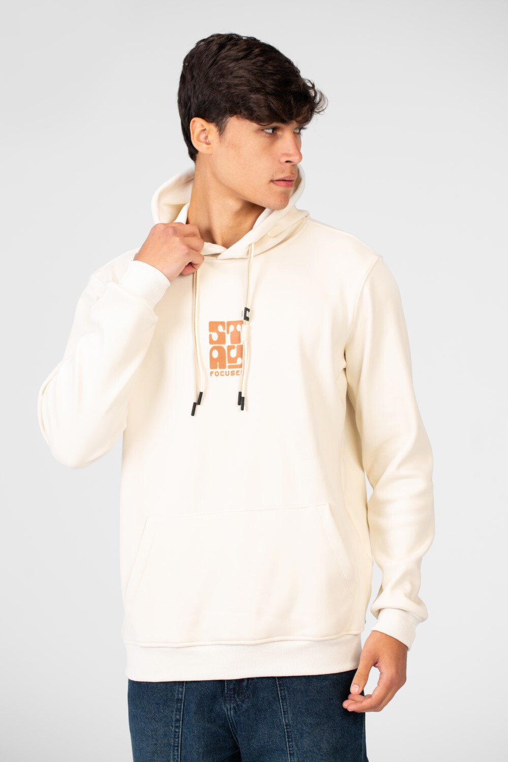 Men's Printed Hoodie Sweatshirt With Front Pocket In Practical Material