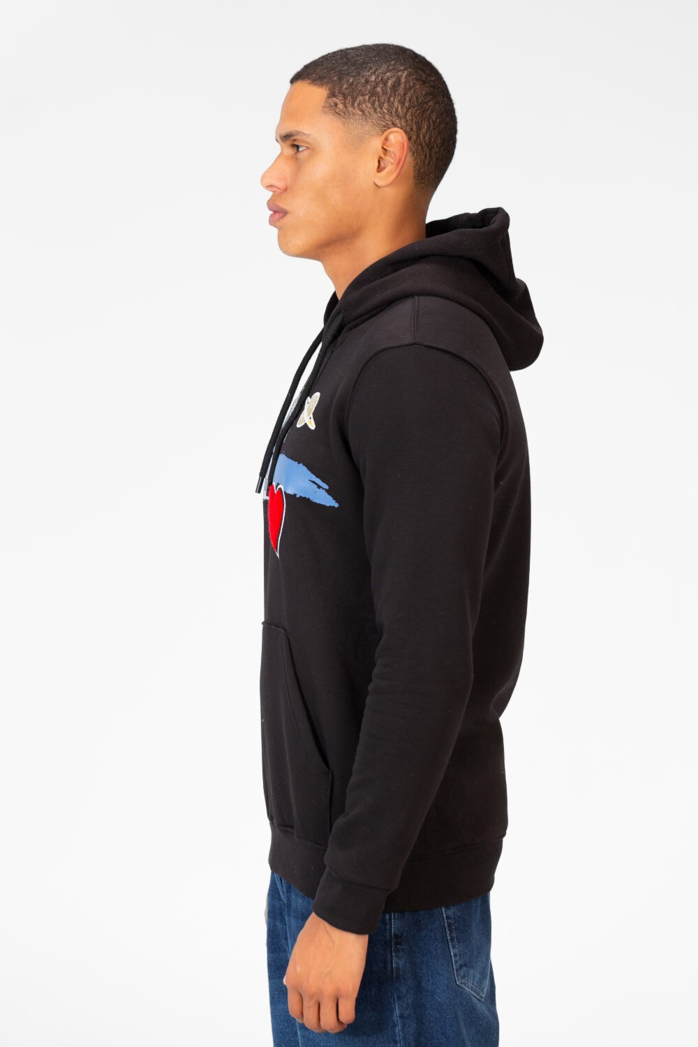 Men's Hoodie Sweatshirt With Front Print And Long Sleeves