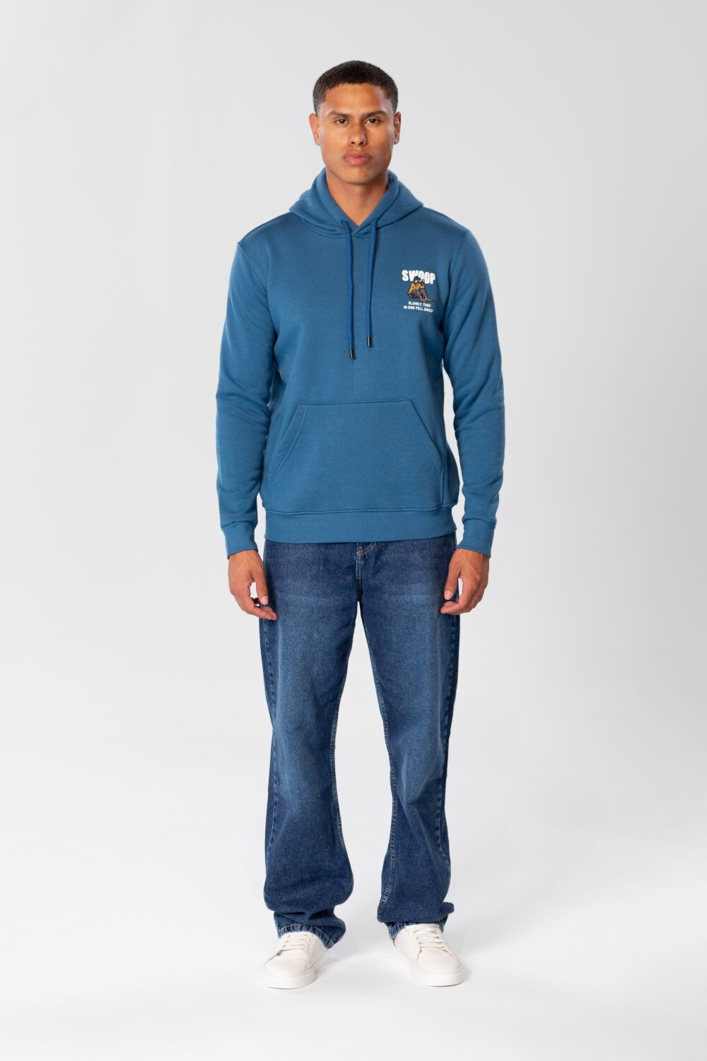 Men's Printed Hoodie Sweatshirt With Long Sleeves In Melton Material