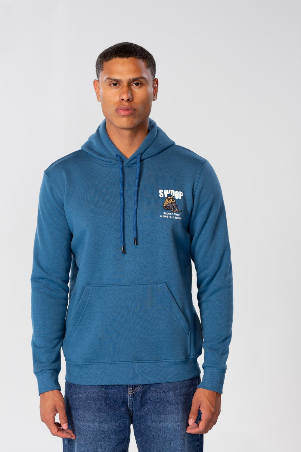 Men's Printed Hoodie Sweatshirt With Long Sleeves In Melton Material