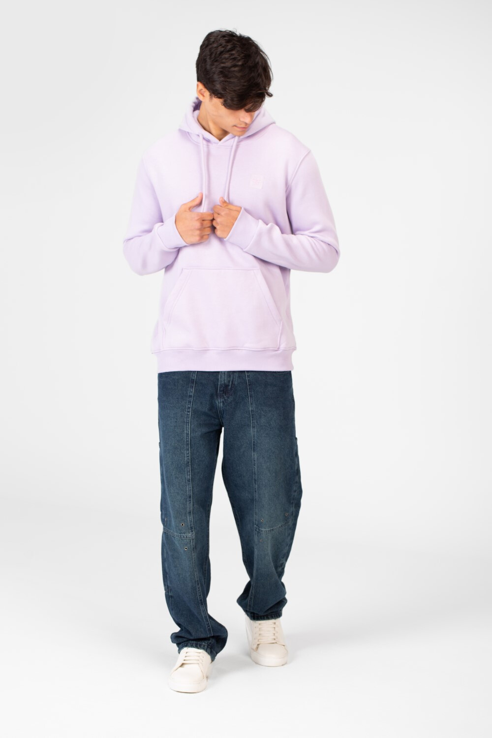 Men's Tomato Basic Plain Hoodie With Front Kangaroo Pocket