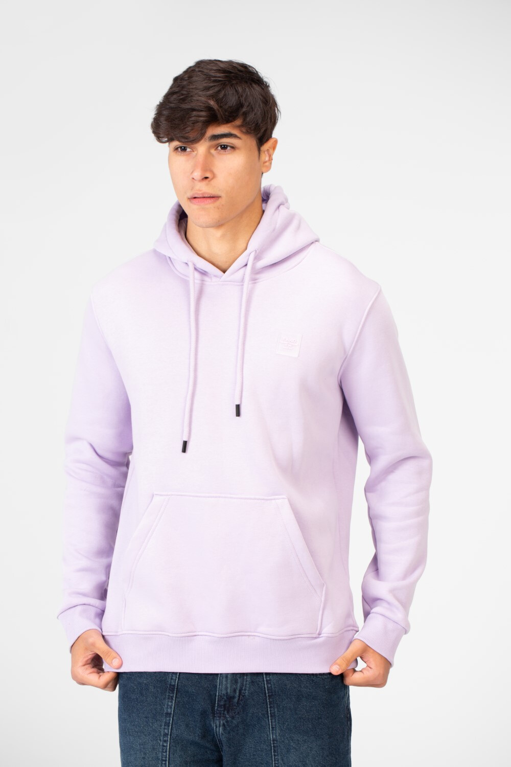 Men's Tomato Basic Plain Hoodie With Front Kangaroo Pocket
