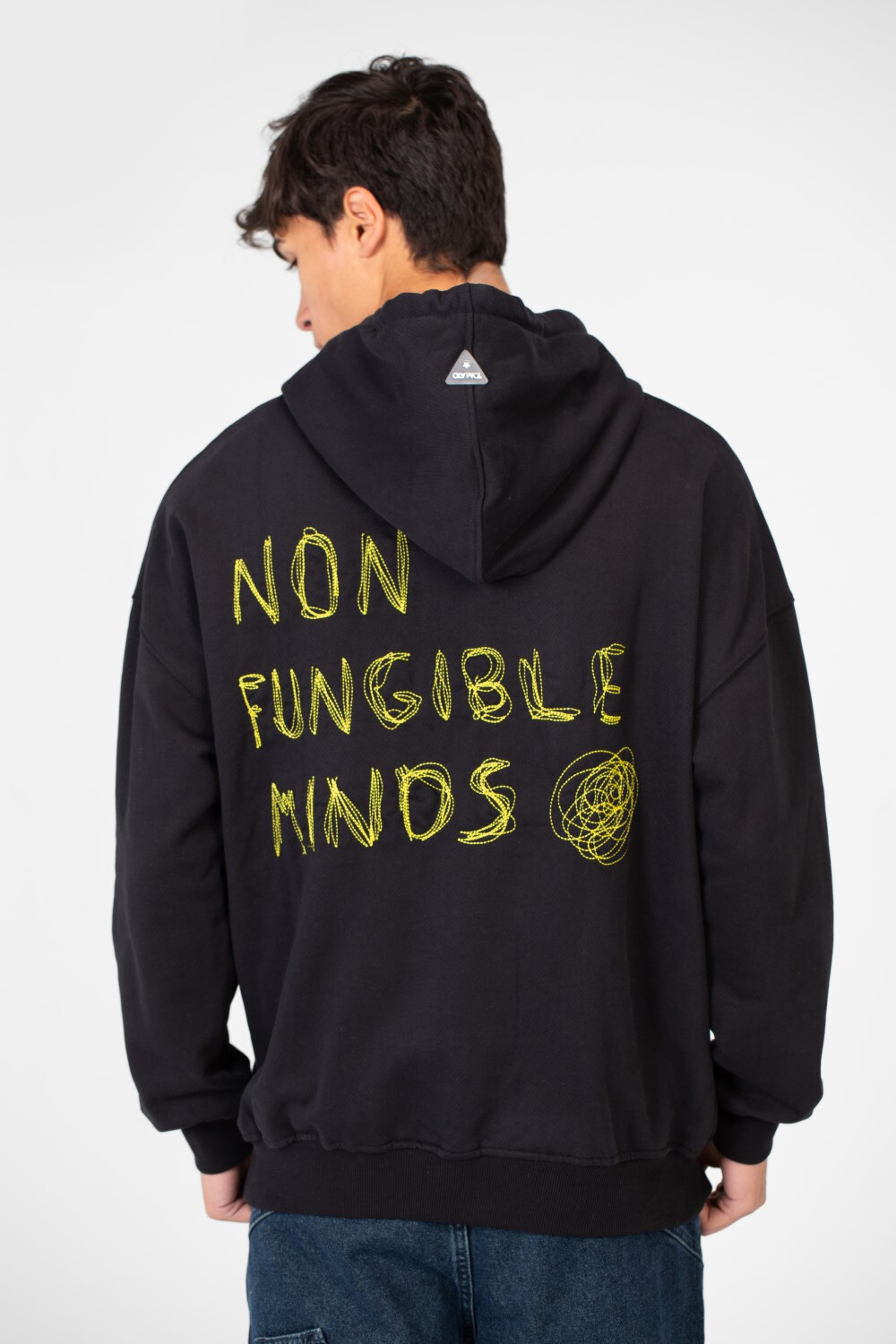 Men's Oversize Hoodie With Text Print On The Front And Back