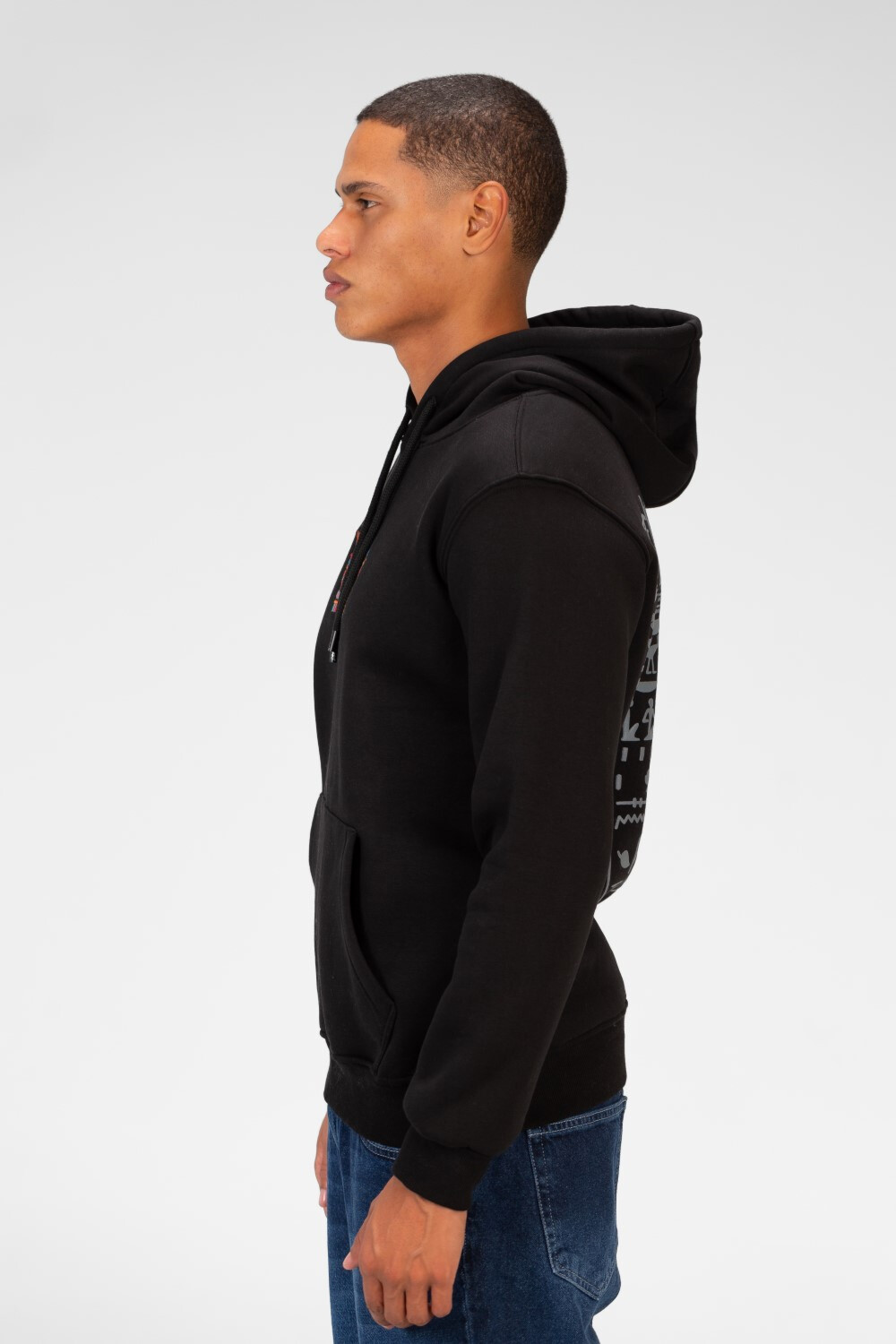 Men's Printed Slim Fit Sweatshirt With Front Pocket