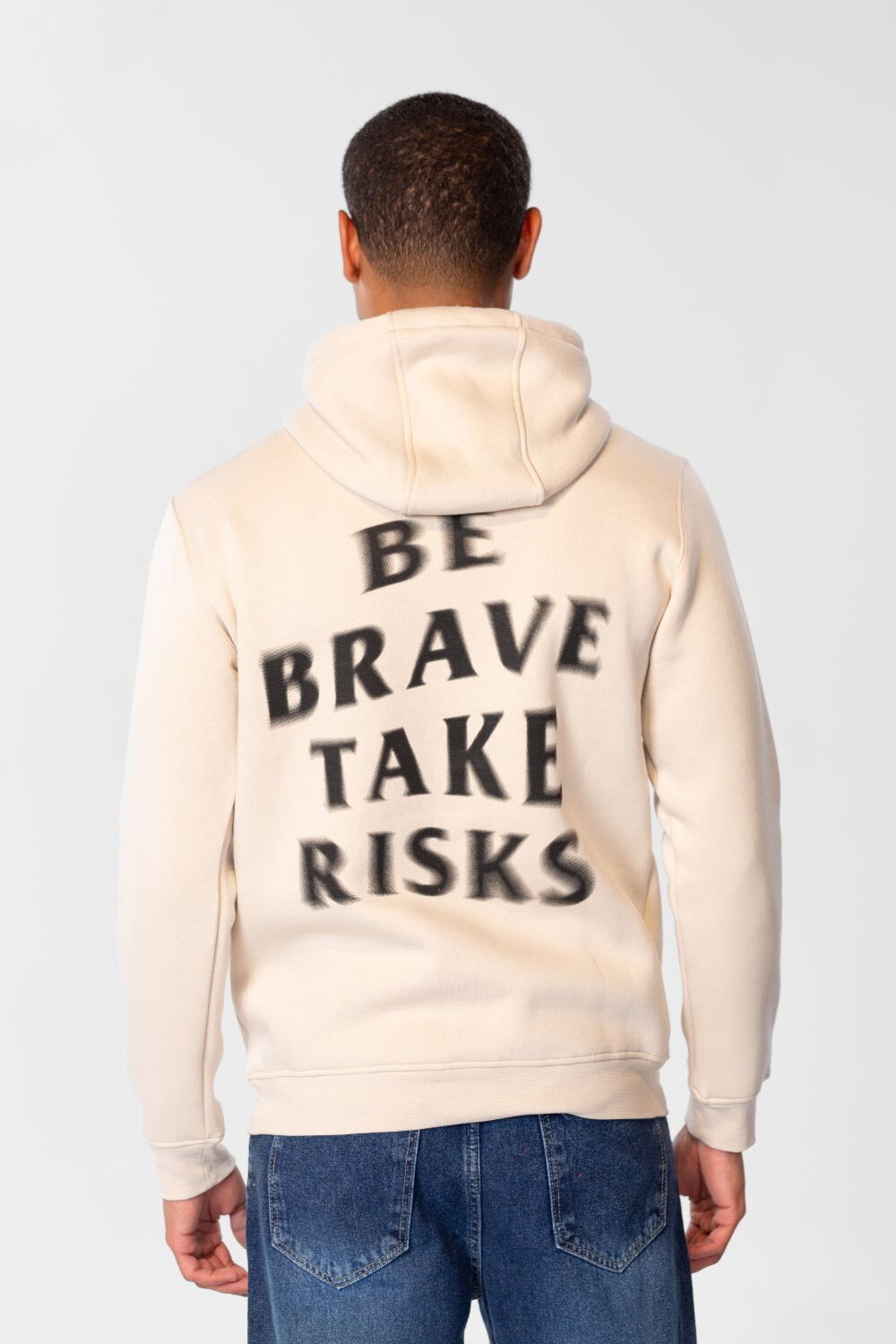 Men's Slim Fit Hoodie Sweatshirt With Text Print
