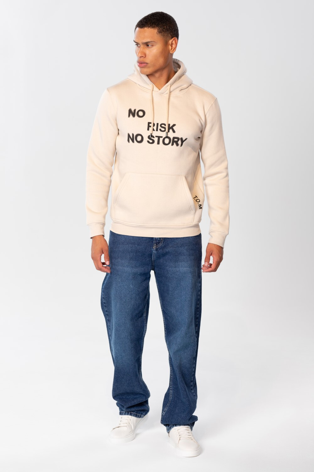 Men's Slim Fit Hoodie Sweatshirt With Text Print