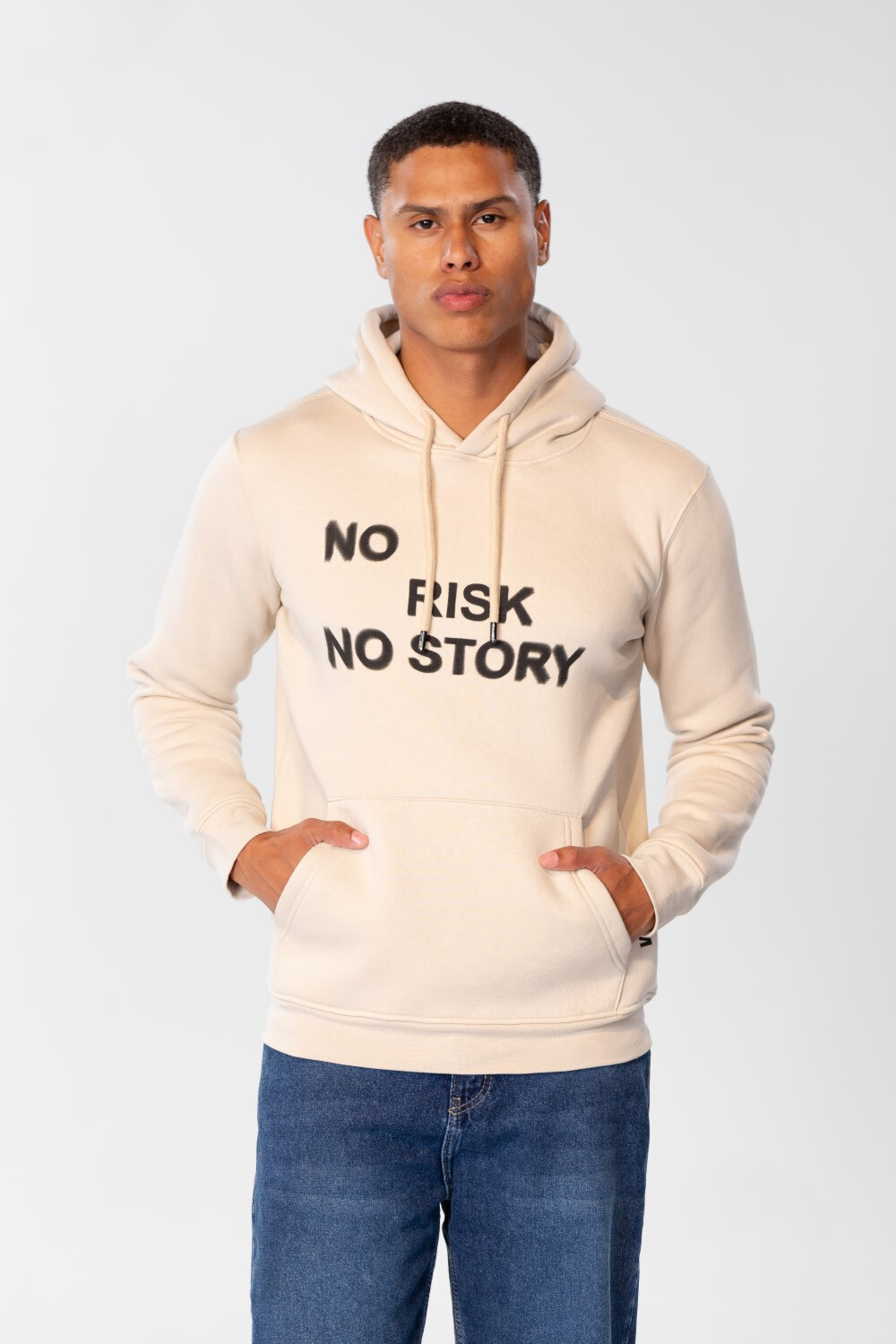 Men's Slim Fit Hoodie Sweatshirt With Text Print