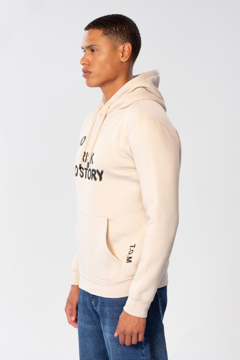 Men's Slim Fit Hoodie Sweatshirt With Text Print
