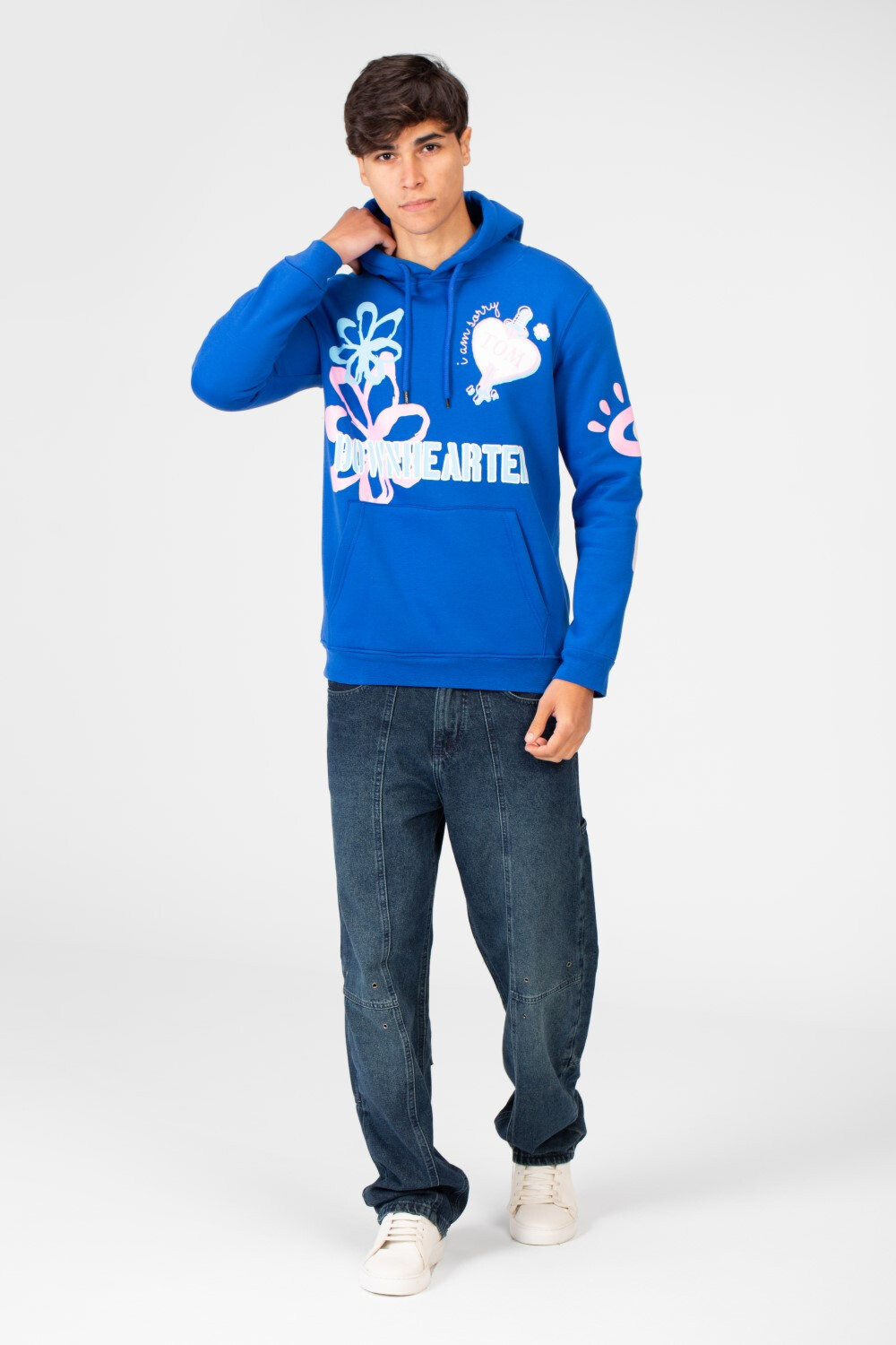 Men's Long Sleeve Printed Hoodie With Front Pocket